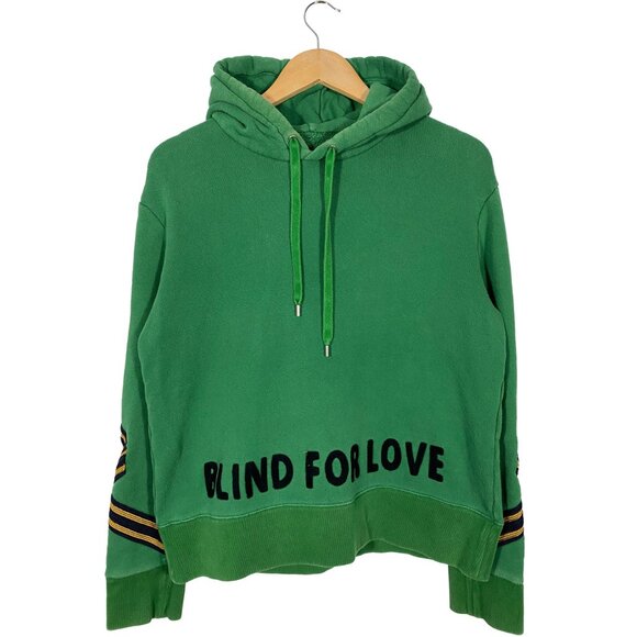 Gucci "Blind For Love" Pullover Terrycloth Hoodie Green Men's size Small - Picture 1 of 16